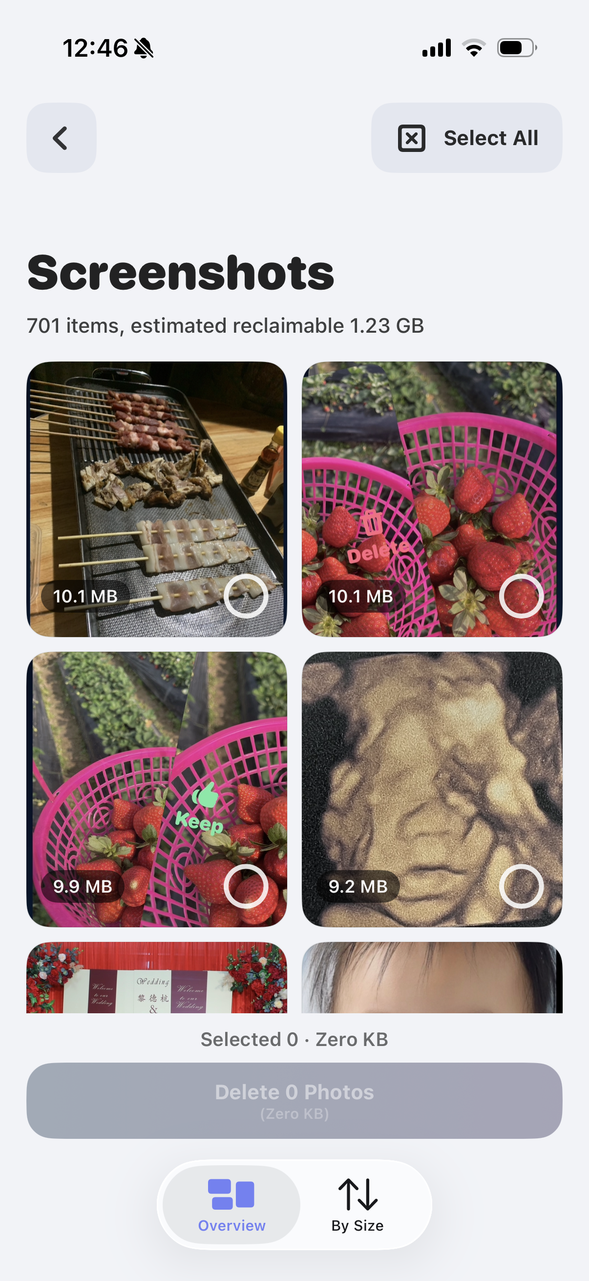 SwipeWipe screenshot cleanup interface