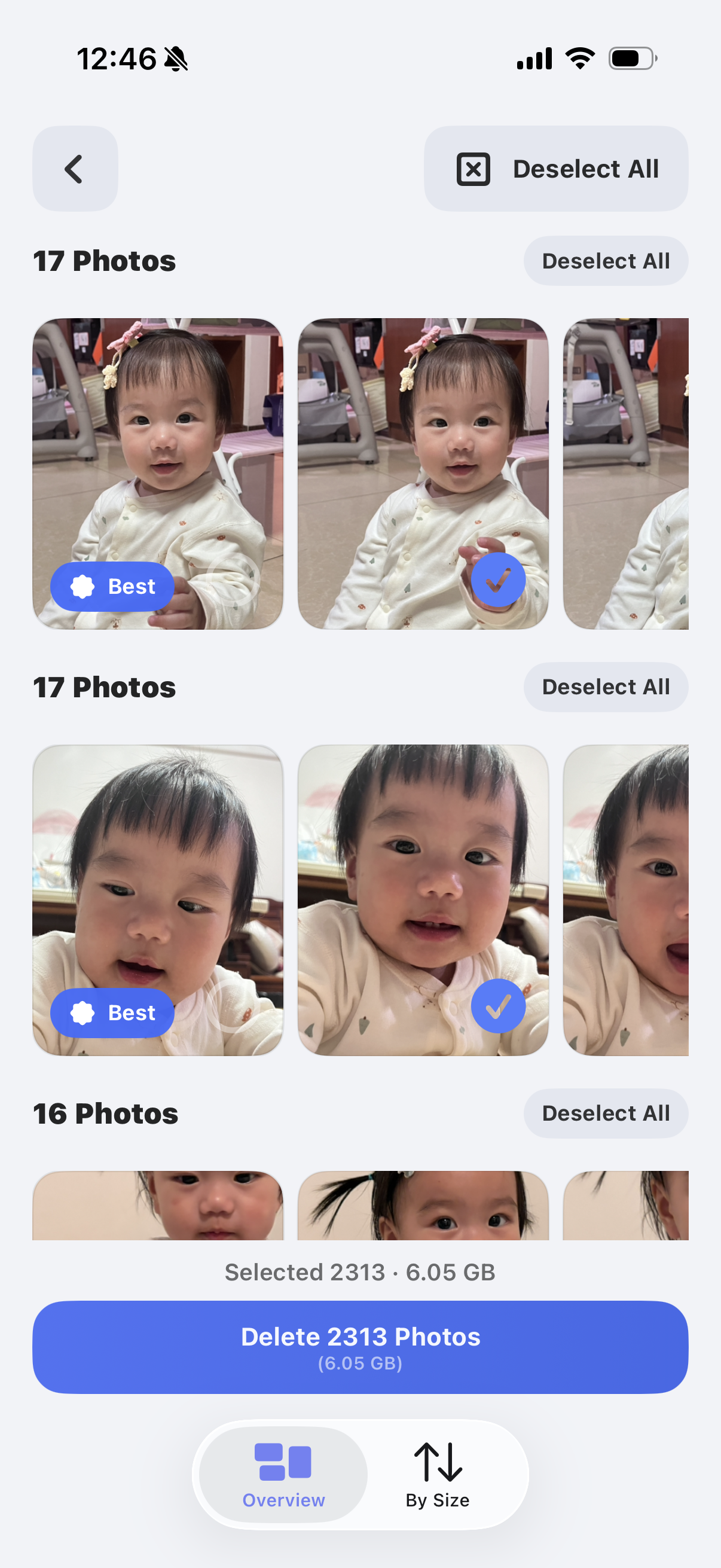 SwipeWipe similar photo review screen