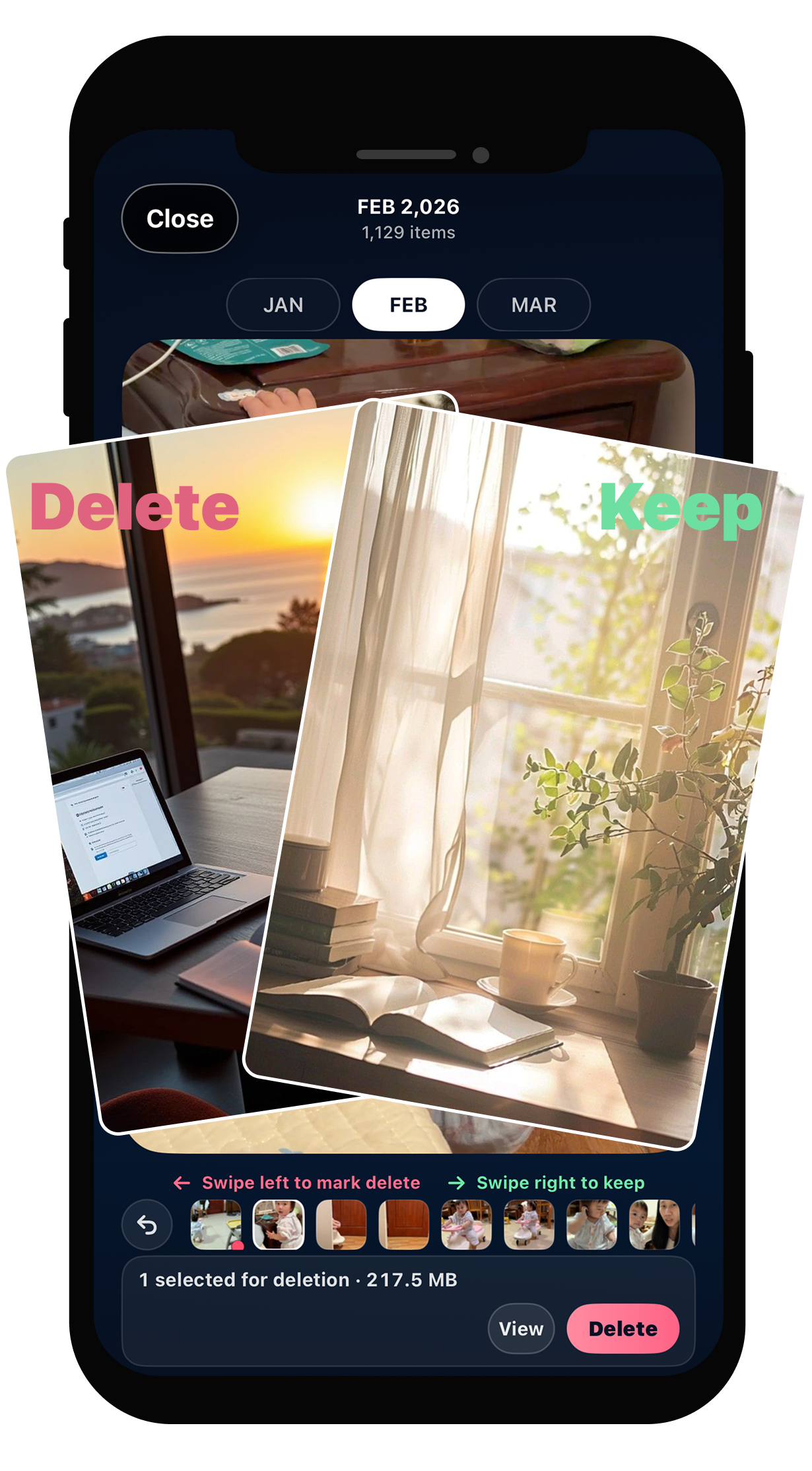 SwipeWipe cleanup workflow on iPhone